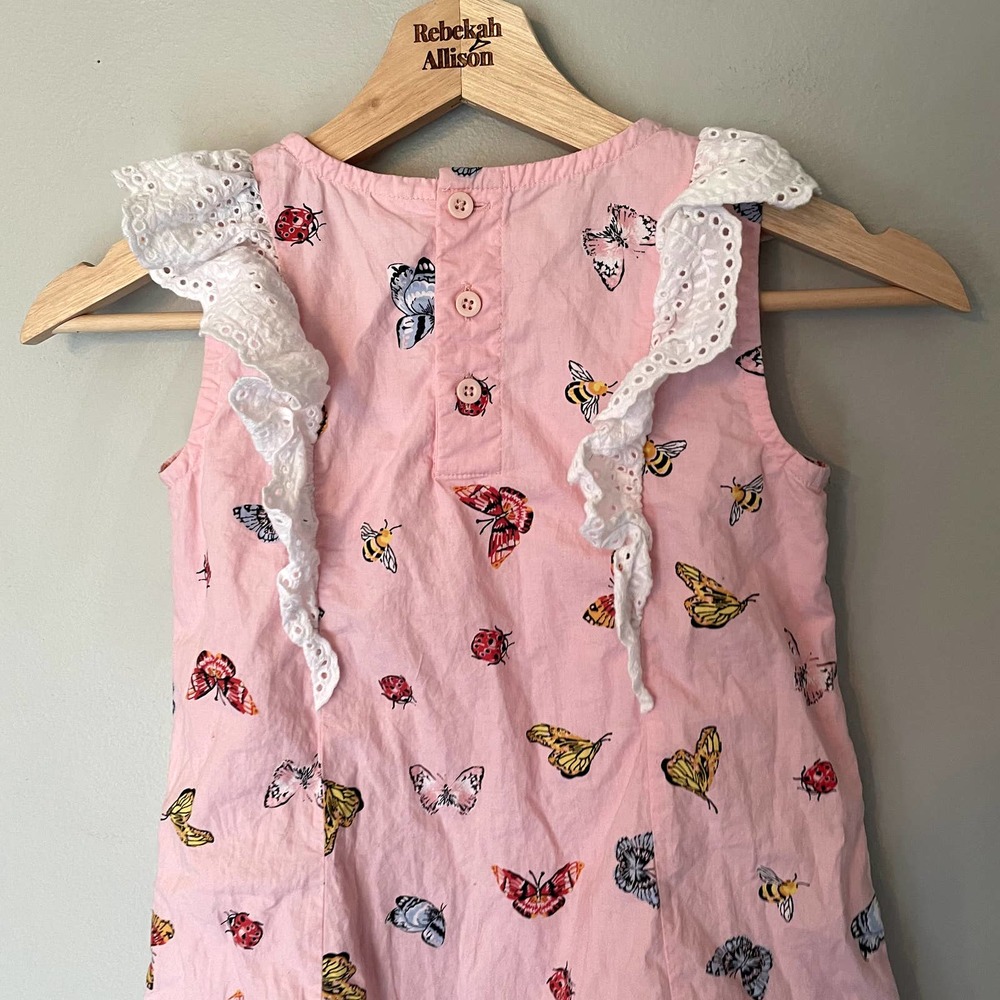 Hanna Andersson Woven Pink Butterfly Swing Dress in Pink SZ 6-7Y - Picture 13 of 16